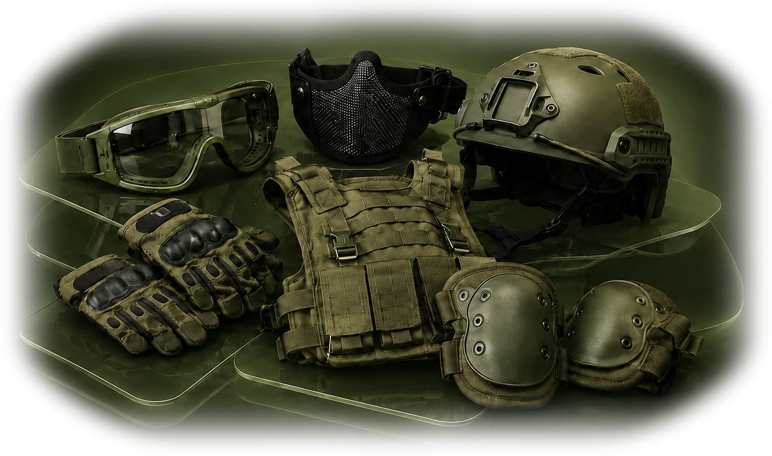 Airsoft safety gear display